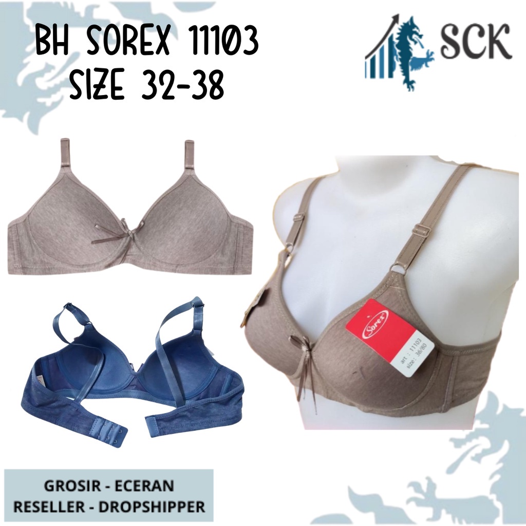 BH SOREX 11103 Melange Busa Tipis Tanpa Kawat Cup A Size 32-38 / Pakaian Dalam Cewek - sckmenwear GROSIR