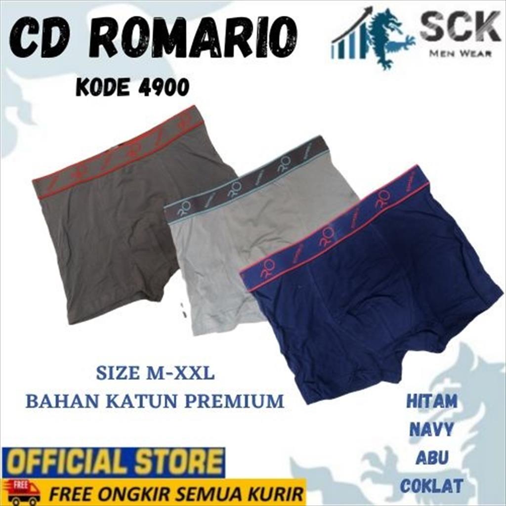 [ISI 1] CD Pria ROMARIO 4910 Model BOXER Bahan Katun Premium - sckmenwear GROSIR