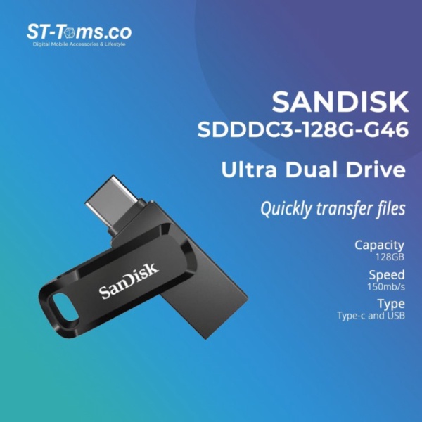 Promo SANDISK Ultra Dual Drive Go USB Type-C 128GB SDDDC3-128G-G46 - 256 gb Black Diskon