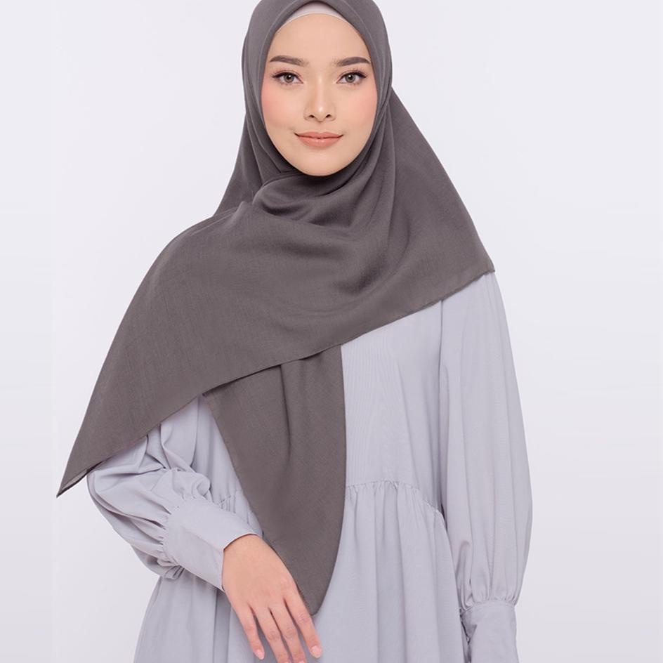 ➳ ZM Zaskia Mecca - Sadi Shade Of Brown Ash Hijab Kerudung Segi Empat ♂