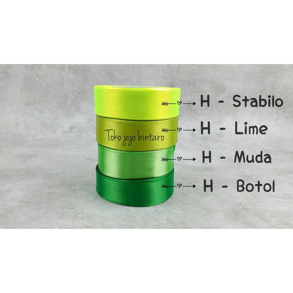 

Pita satin 1 inch warna hijau / Pita satin 1 roll / Pita Hampers