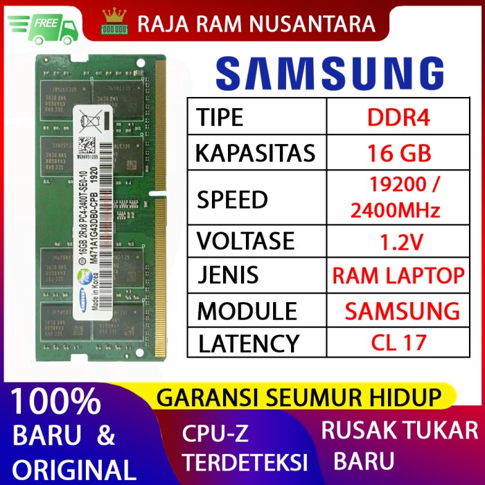 Ram [Baru] Ram / Memory Samsung Laptop/Nb Ddr4 16Gb