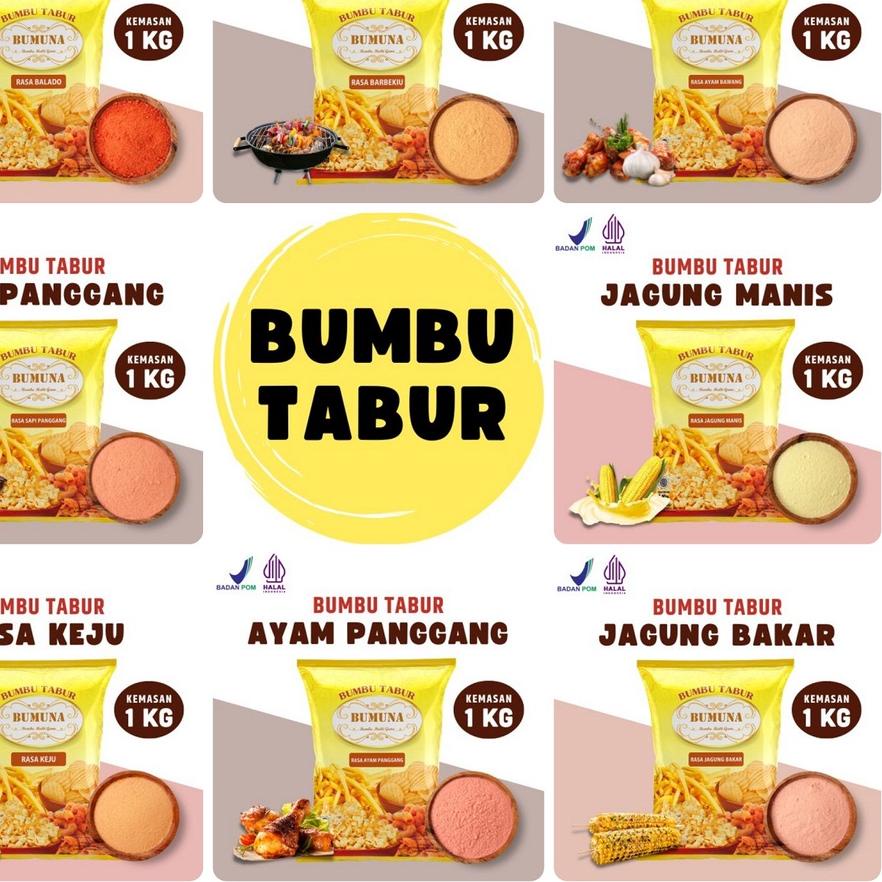 

✨Terbaru✨ Bumbu Tabur Aneka Rasa 1Kg / Balado , BBQ , Sapi Panggang, Keju , Jagung Bakar , Jagung Manis , Pedas Manis , Pizza , Ayam Bawang , Ayam Panggang / Premium Bubuk Tabur BUMUNA Bumbu Keripik Kentang Lidi Ayam Makaroni Jamur Tahu Penyedap Rasa 