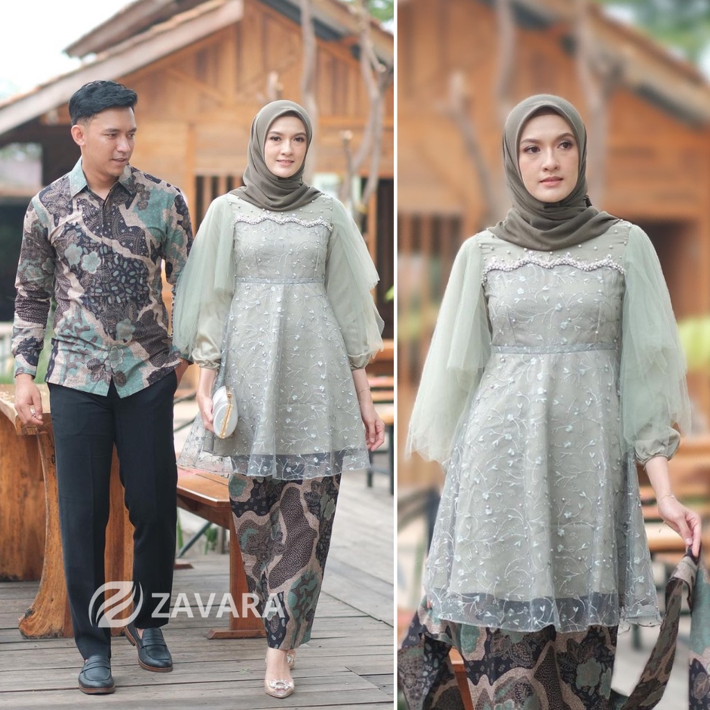 Batik Couple Kebaya Wisuda Modern Kebaya Tunangan Lamaran Baju Couple Kondangan Batik Brukat Terbaru