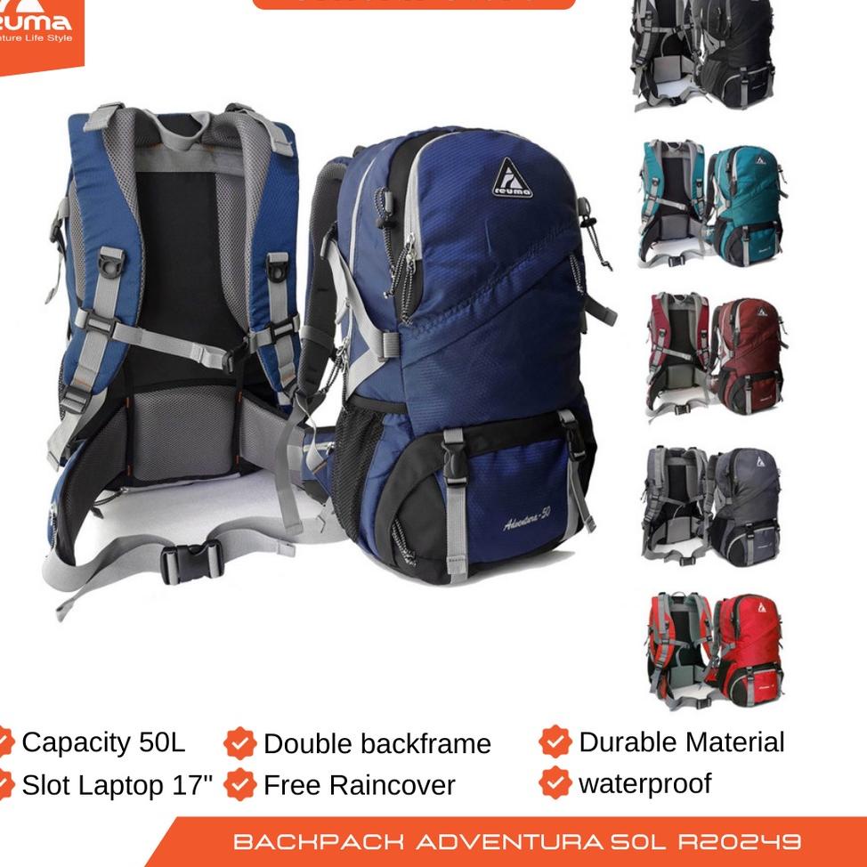 Viral Reuma Tas Ransel Backpack 50 Liter / Tas gunung / Carrier / Tas Traveling(Adventura-50L R2049)