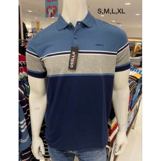 Osella Baju Kaos  Polo Pria Shirt Lengan Pedek Navy indigo Original