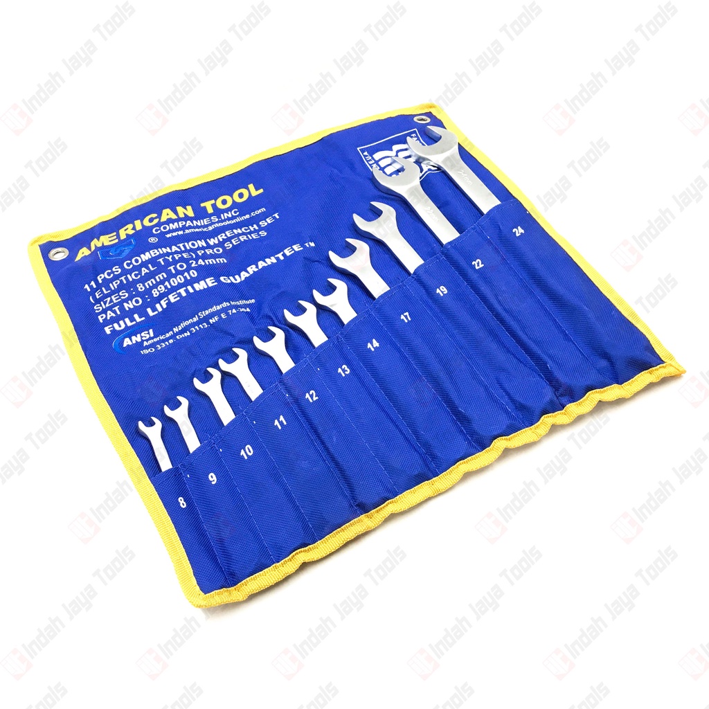 AMERICAN TOOL Kunci Ring Pas Set 11 pcs 8 - 24 mm