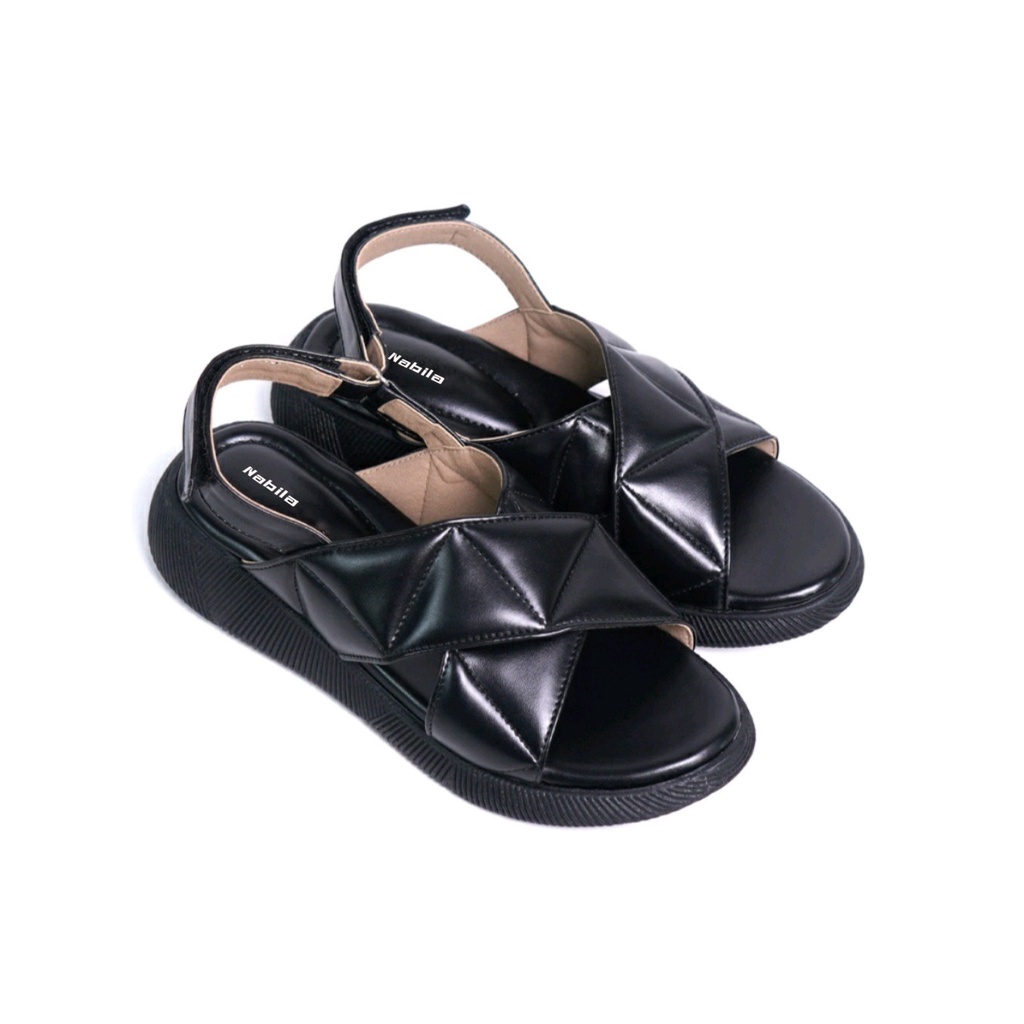 Sandal sepatu wanita kekinian sandal wedges empuk tali silang model gunung RD17