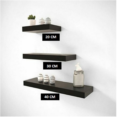 ONLYONE Ambalan Dinding Set Isi 3 Floating Shelf Tempel Tembok / 1 SET ISI 3PCS Rak Ambalan Dinding Ukuran 40 30 20 / Rak Ambalan Minimalis Dekorasi Rumah