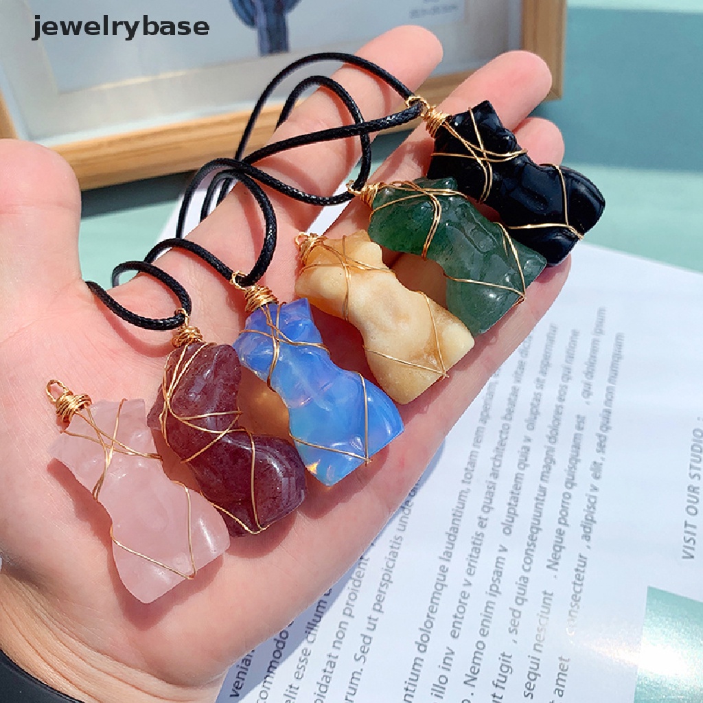 [jewelrybase] 1 Pc Kristal Alami Liontin Wanita Model Tubuh Kalung Seksi Permata Perhiasan Sweater Rantai Energi Mawar Hadiah Butik