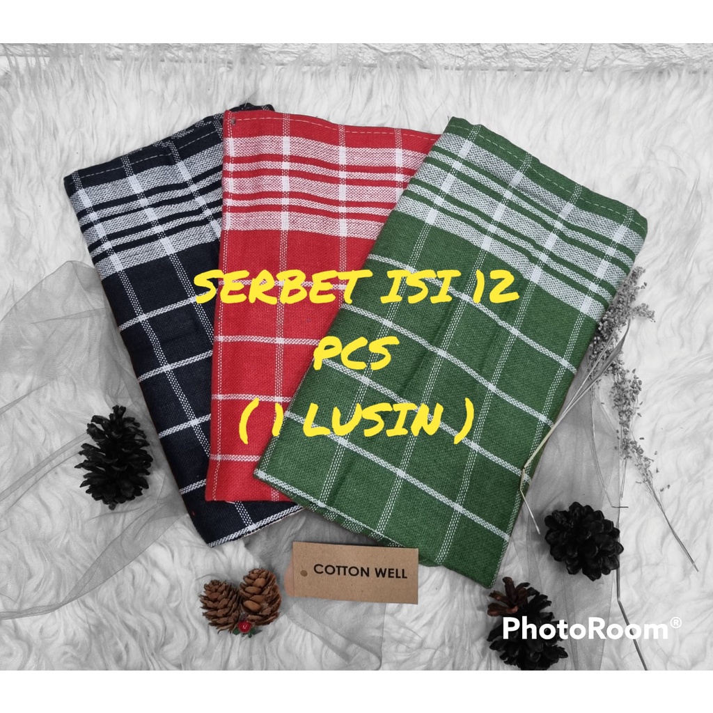 SERBET WARNA 1 LUSIN LAP KOTAK WARNA KAIN LAP SERBET DAPUR SERBAGUNA KAIN LAP PIRING