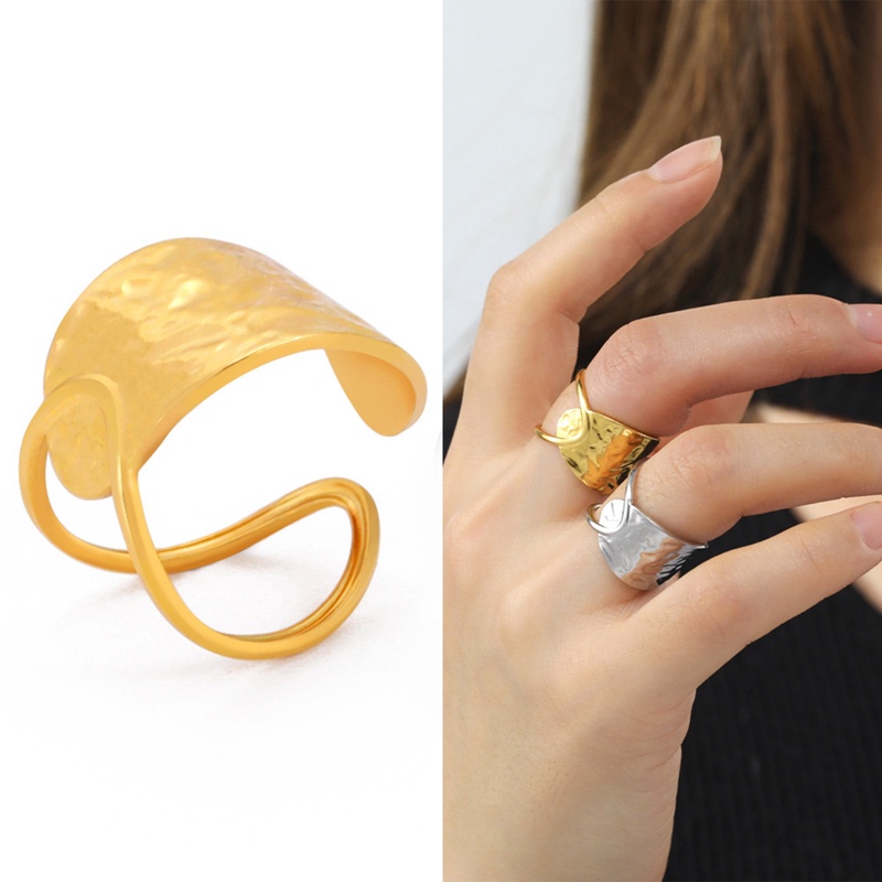 Mode Baru Tidak Teratur Cincin Untuk Wanita Stainless Steel Geometris Yang Dapat Disesuaikan Jari Cincin Perhiasan Hadiah Hari Ibu