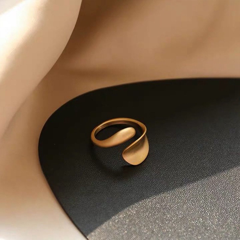 Cincin Terbuka Sederhana Untuk Wanita Warna Emas Fashion Korea Gadis Jalanan Pernikahan Rings Adjustable Knuckle Finger Jewelry Perhiasan