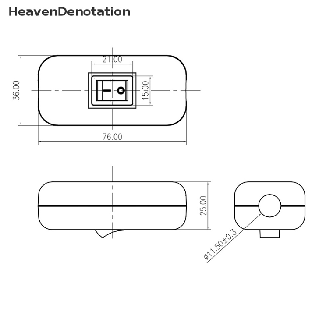 [HeavenDenotation] 6a 250VAC Waterproof IP65 Inline Cable Rocker Switch Max AC100~250V Indikator LED HDV