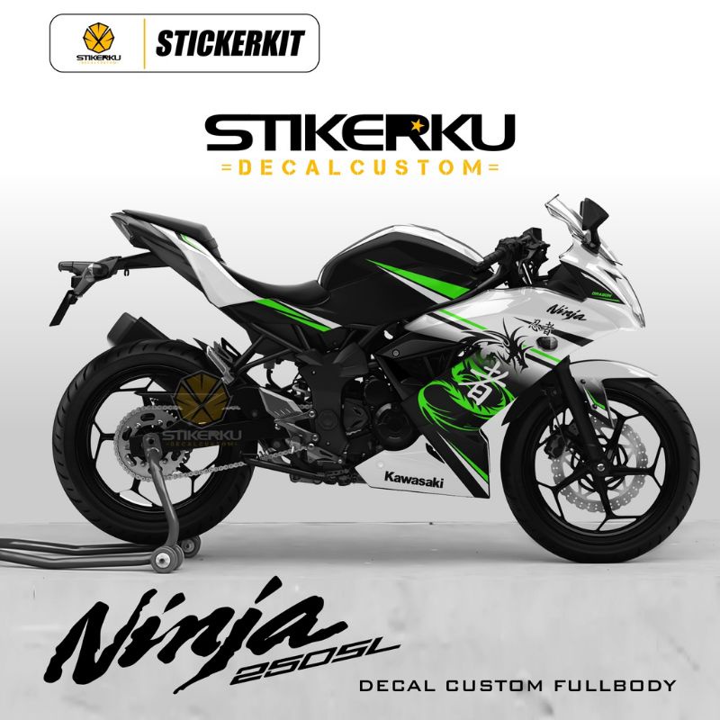 Decal Ninja Mono/Striping Stiker FullBody Variasi Motor Ninja Mono