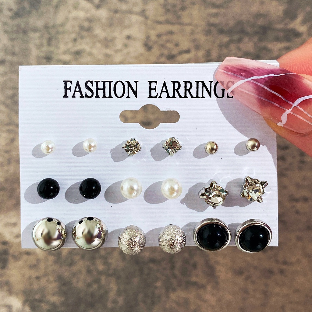 Retro Emas Perak Stud Earring Set Untuk Wanita Resin Kristal Mutiara Twist Hoop Earrings Dropping Oil Butterfly Heart Drop Earing Jewelry Aksesoris Fashion