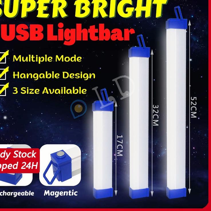 Get Promo [COD] lampu neon led panjang T7 usb bolam let portable emergency lamp darurat mati lampu l