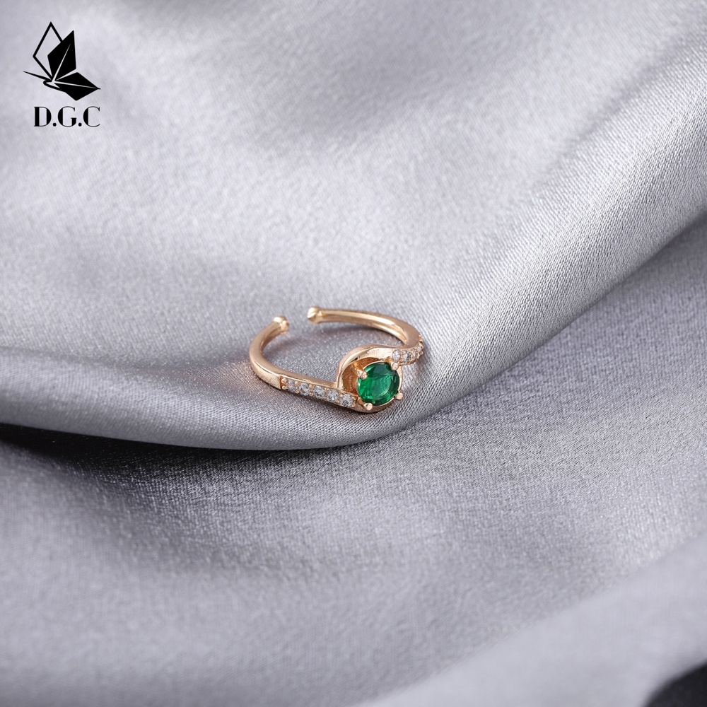 ✨Moya0158♥Modle Cincin Titanium Terbaru Perhiasan Wanita Bisa Disesuaikan Kristal Berlapis Emas Untuk Wanita D675