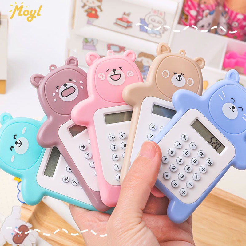 Mini Lucu Kartun Beruang Kalkulator Siswa Portable Kecil Digital Calculators