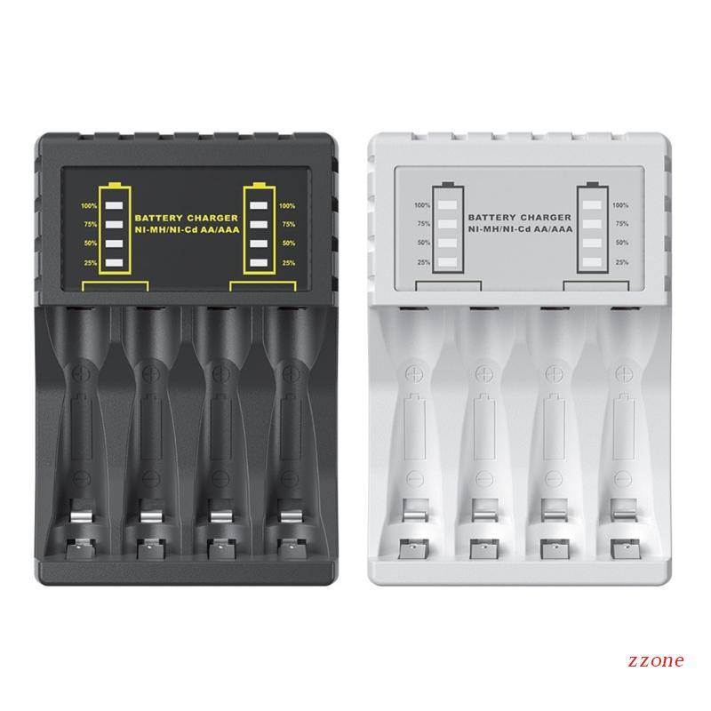 Zzz 4Slot Charger USB Type-C Led Untuk AAA/AA Ni-MH/Ni-Cd Rechargeable