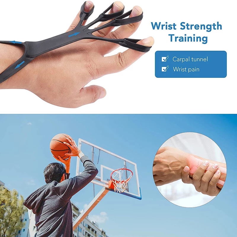 [Unggulan] Silikon Pegangan Tangan Tandu Jari Peralatan Latihan Tahanan Tangan Finger Expander Kekuatan Trainer Memperkuat Pelatihan Rehabilitasi Meredakan Perangkat Nyeri Pergelangan Tangan