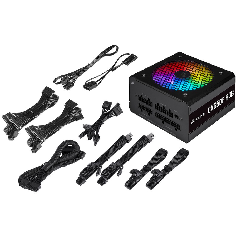 Corsair CX650f RGB 650 W 80 PLUS Bronze Certified Fully Modullar PSU - Power Supply