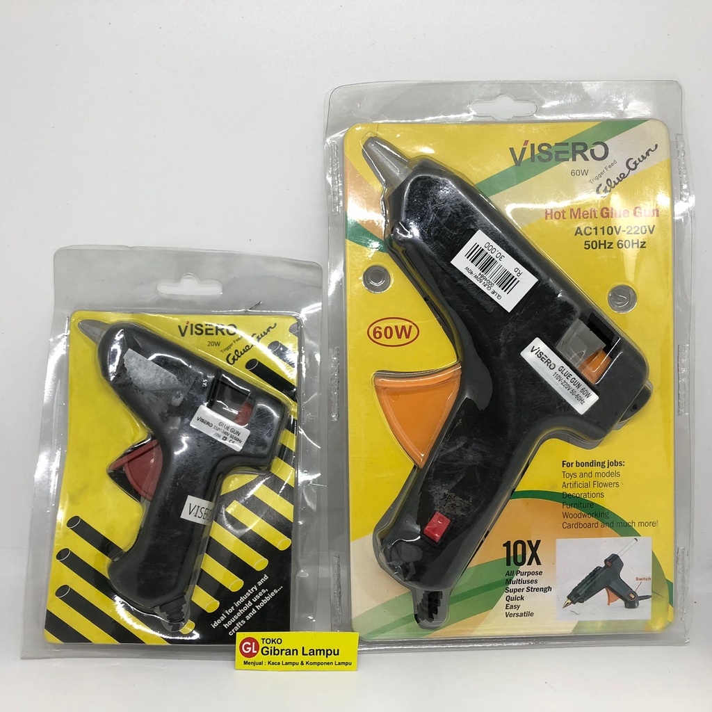 Lem Tembak Visero - Glue Gun Visero All Varian Watt - Alat Lem Tembak atau Lem Bakar