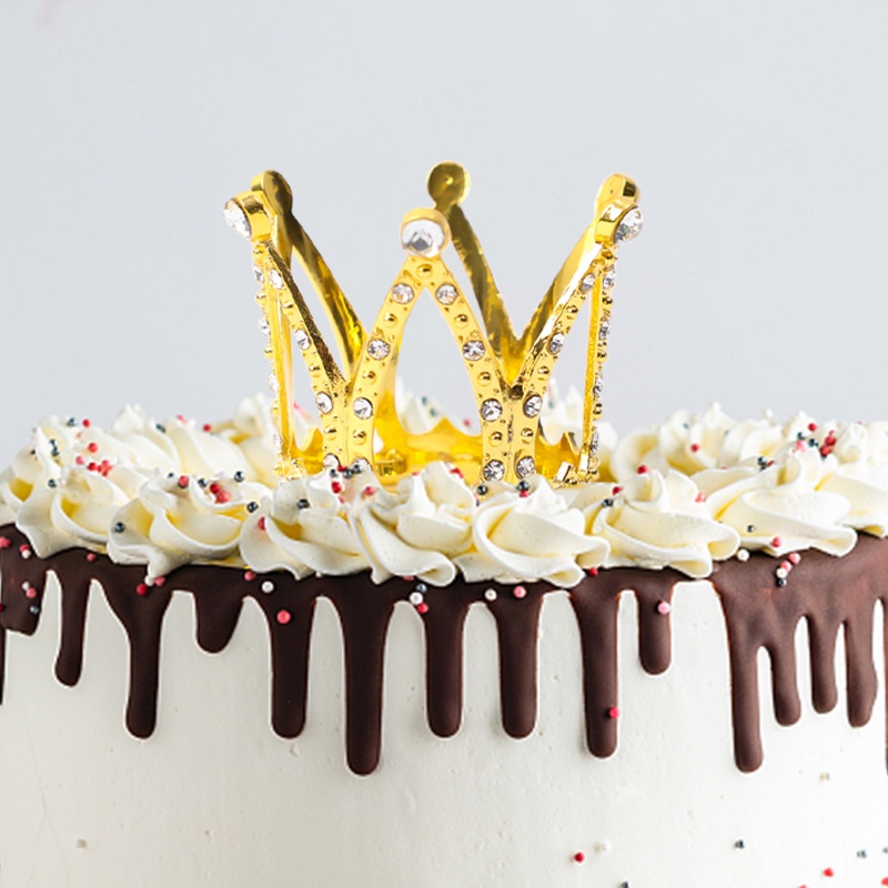 Halus Dessert Top Dekorasi Shiny Zirkon Mahkota Hiasan Kepala Ulang Tahun Pernikahan Pesta Dekorasi Perlengkapan Mahkota Mini Hiasan Kue