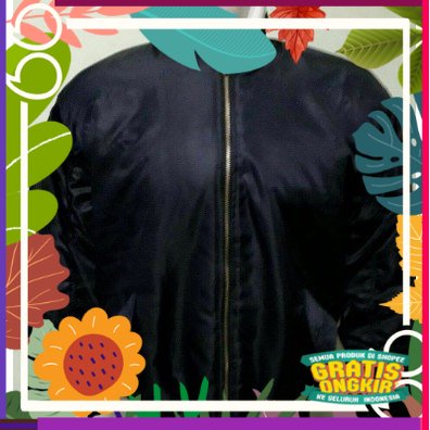 Jaket AU Polos Biru - Jaket Bomber Polos - Jaket TNI / light keren