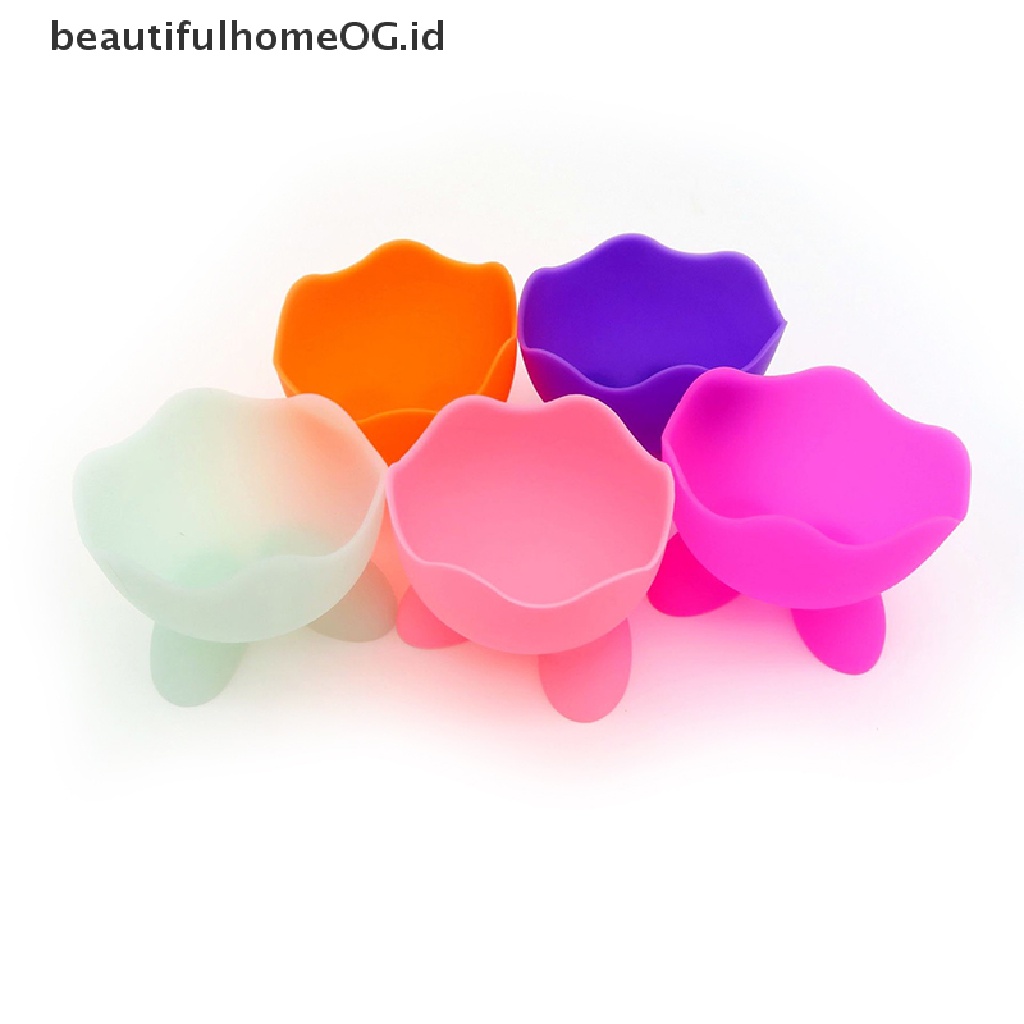 // Beautifulhomeog.id// 5Pcs Tempat Gelas Telur Silikon Cangkir Saji Kreatif Lembut Easter Eggs Cup Holder **
