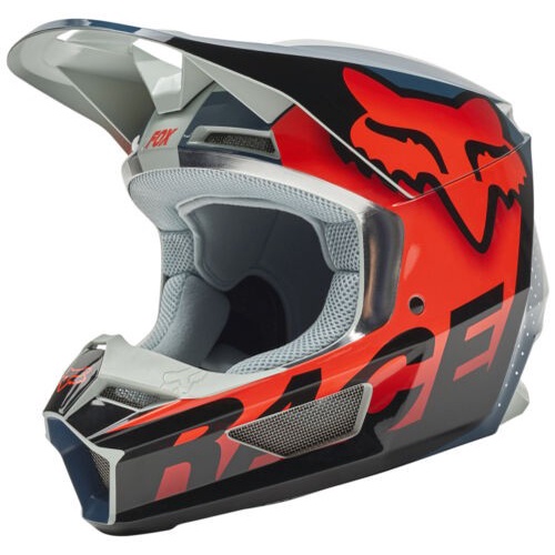 HELM FOX V1 TRICE HELMET - GREY ORANGE