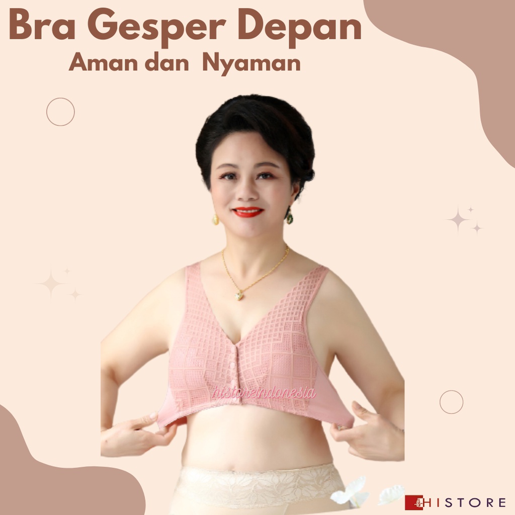 [HI] Bra Seamless Push Up Nirkabel Gesper Depan 2091 Wanita Paruh Baya dan Tua