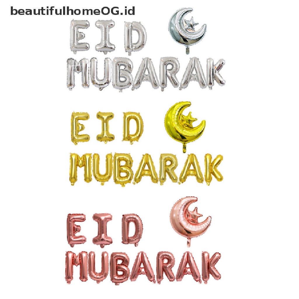 // Beautifulhomeog.id// Eid Mubarak Banner Balon Ramadhan Karim Islamic Muslim Party Decor Hiasan Ramadhan Rumah Islam Hadiah Idul Adha Eid Mubarak **