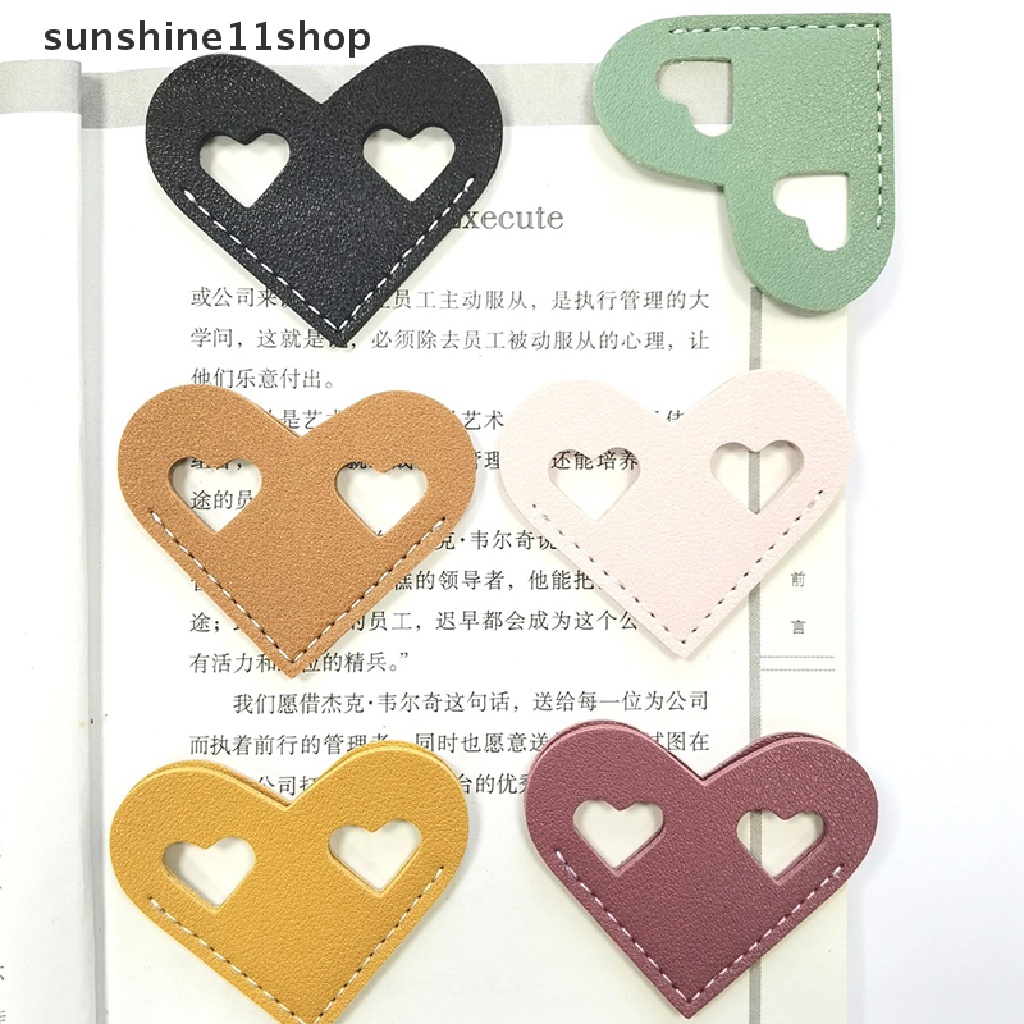 Sho Handcrated Vintage Leather Bookmark Untuk Buku Penanda Halaman Sudut Mini Penanda Buku Hati Untuk Pembaca Hadiah Guru N