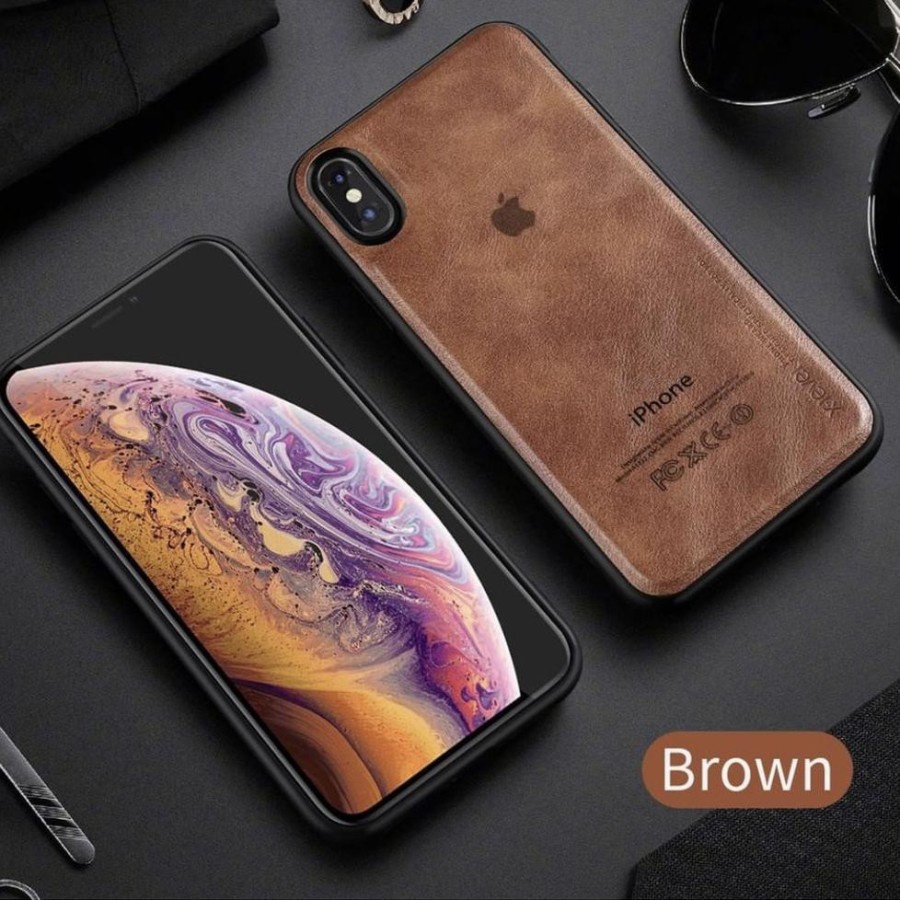 C115 For Iphone 6/ 6s / 6+ / 6s+ / 7/ 8 / 7+ / 8+ / X / XS / XR / XS MAX / 11 / 11 PRO / 11 PRO MAX Premium Leather Silicone Case / Casing Kulit