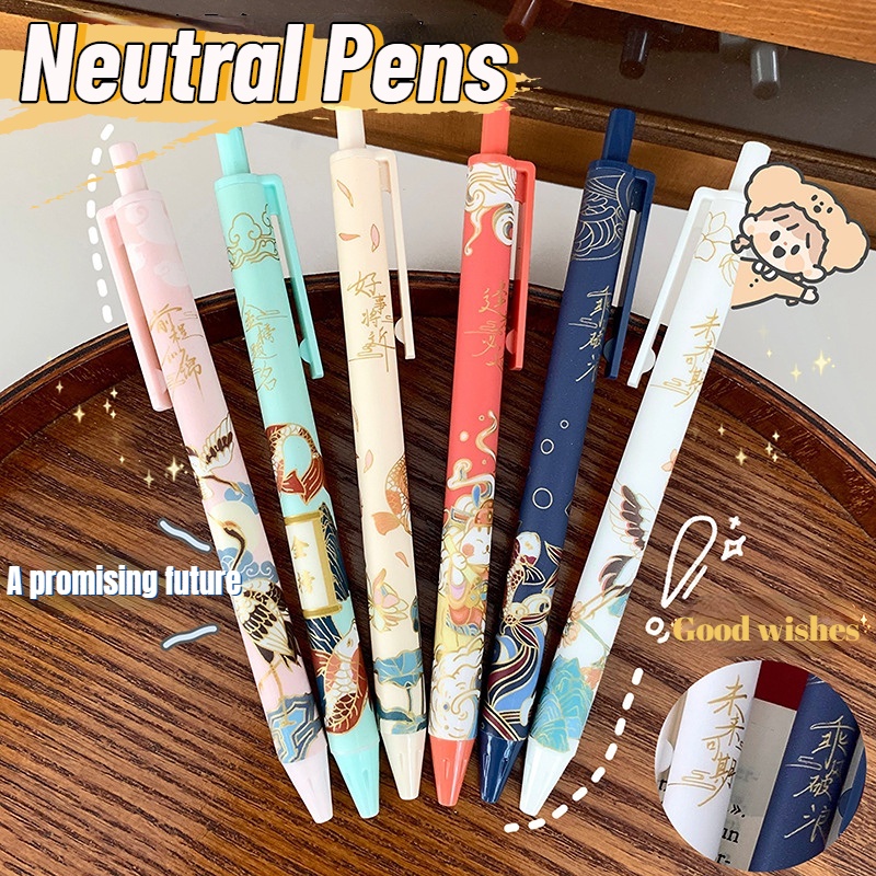 0.5mm Pena Netral Yang Dapat Dihapus Pena Tanda Tangan Kawaii Anime Kartun Press Gel Pen Kantor Sekolah Ujian Perlengkapan Menulis Siswa Alat Tulis