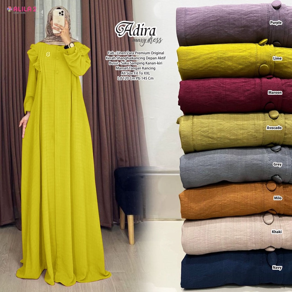 ADIRA MAXY DRESS | TERUSAN HIJAB WANITA KEKINIAN BERBAGAI WARNA | BUSUI FRIENDLY