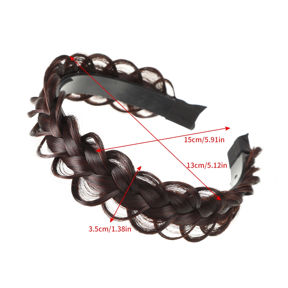 Korea Wig Bando Cewek Twist Kepang Anti Slip Rambut Band Aksesoris Rambut Wanita