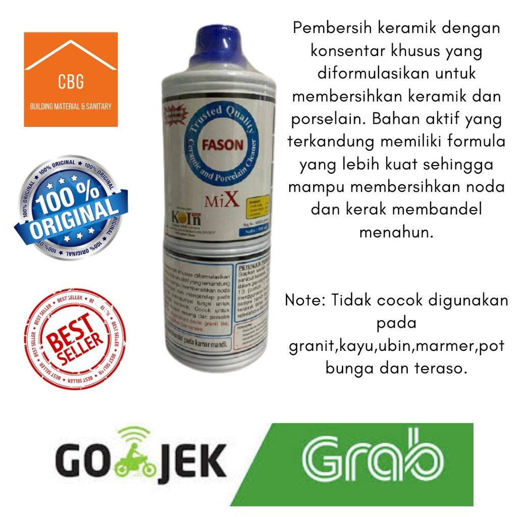 Pembersih noda untuk keramik kamar mandi - Fason MIX 900 ML