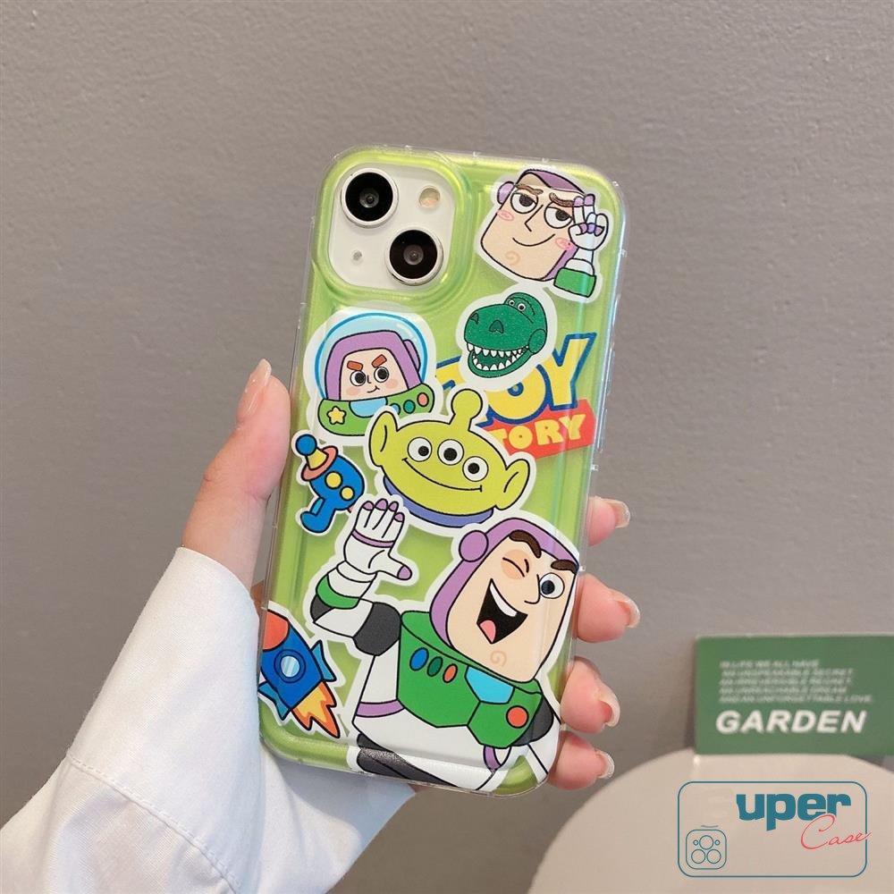 Case Cerita Mainan Kartun Kompatibel Untuk iPhone 7Plus 11 14 X XS13 12 Pro MAX XR 6 6S 8plus MAX Buzz Lightyear Strawberry Bear Manyo Shockproof Airbag Lembut TPU Bening Ponsel Cover