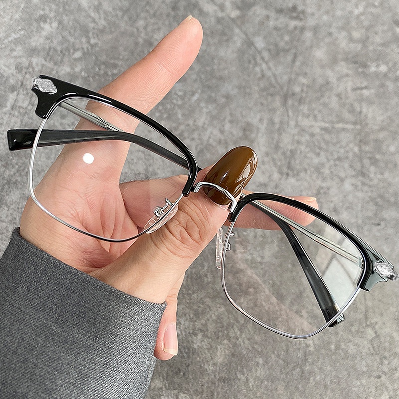 Bisnis Kacamata Anti Radiasi Untuk Wanita Pria Logam Half Frame Kacamata Optik