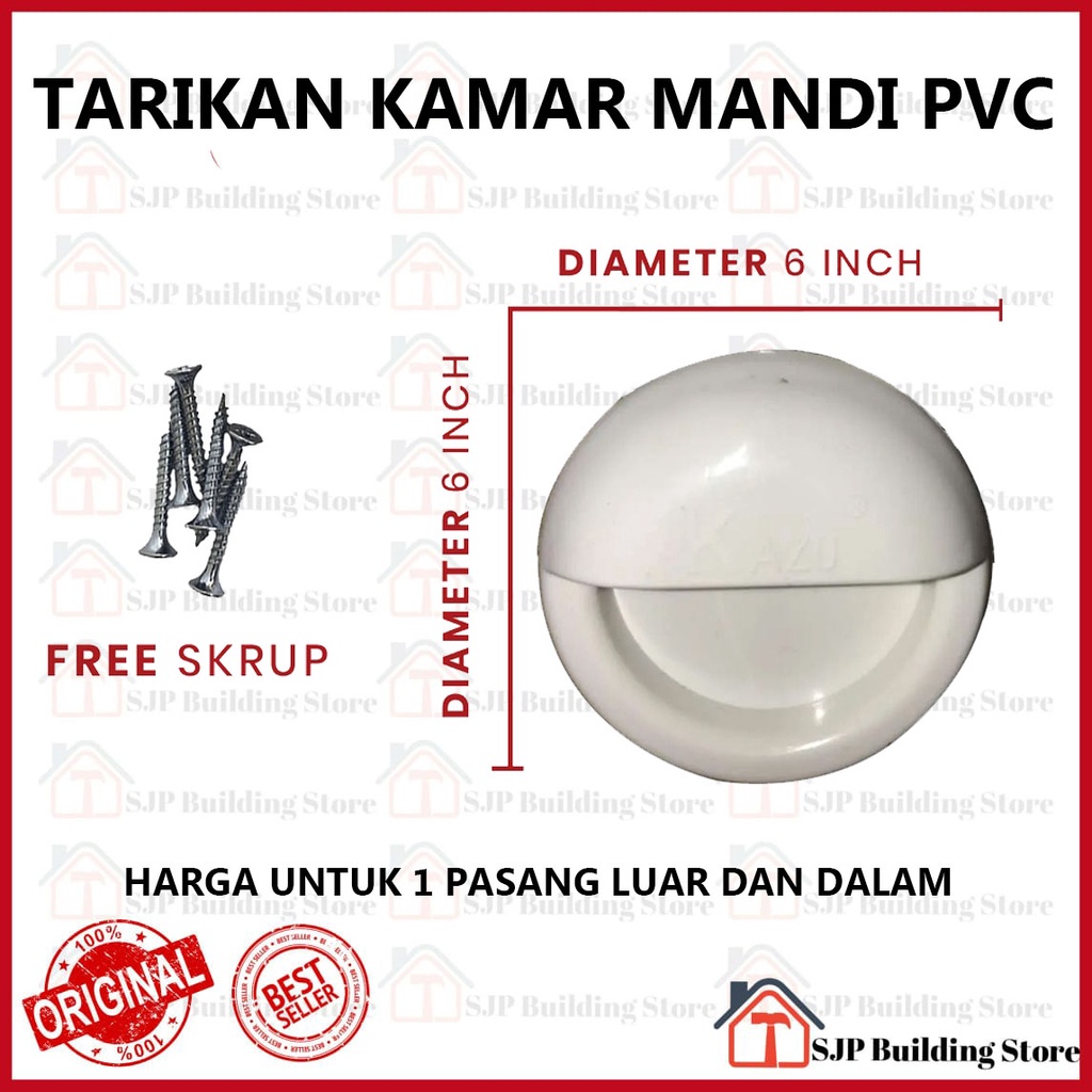 TARIKAN JENGKOL - ENGSEL PVC 4&quot; - GRENDEL PVC SLOT UTK PINTU KAMAR MANDI EKONOMIS KUAT DAN HEMAT