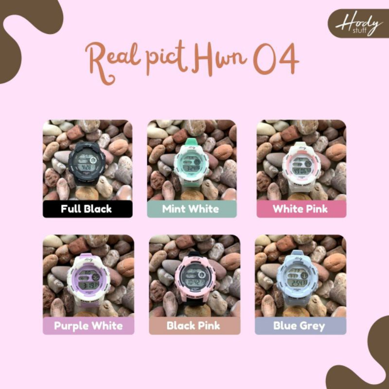 Jam Tangan Hody Watch HW N04 HWN04 HWN 04 Remaja Dewasa Anak Wanita Laki Unisex Kekinian Box Ekslusi