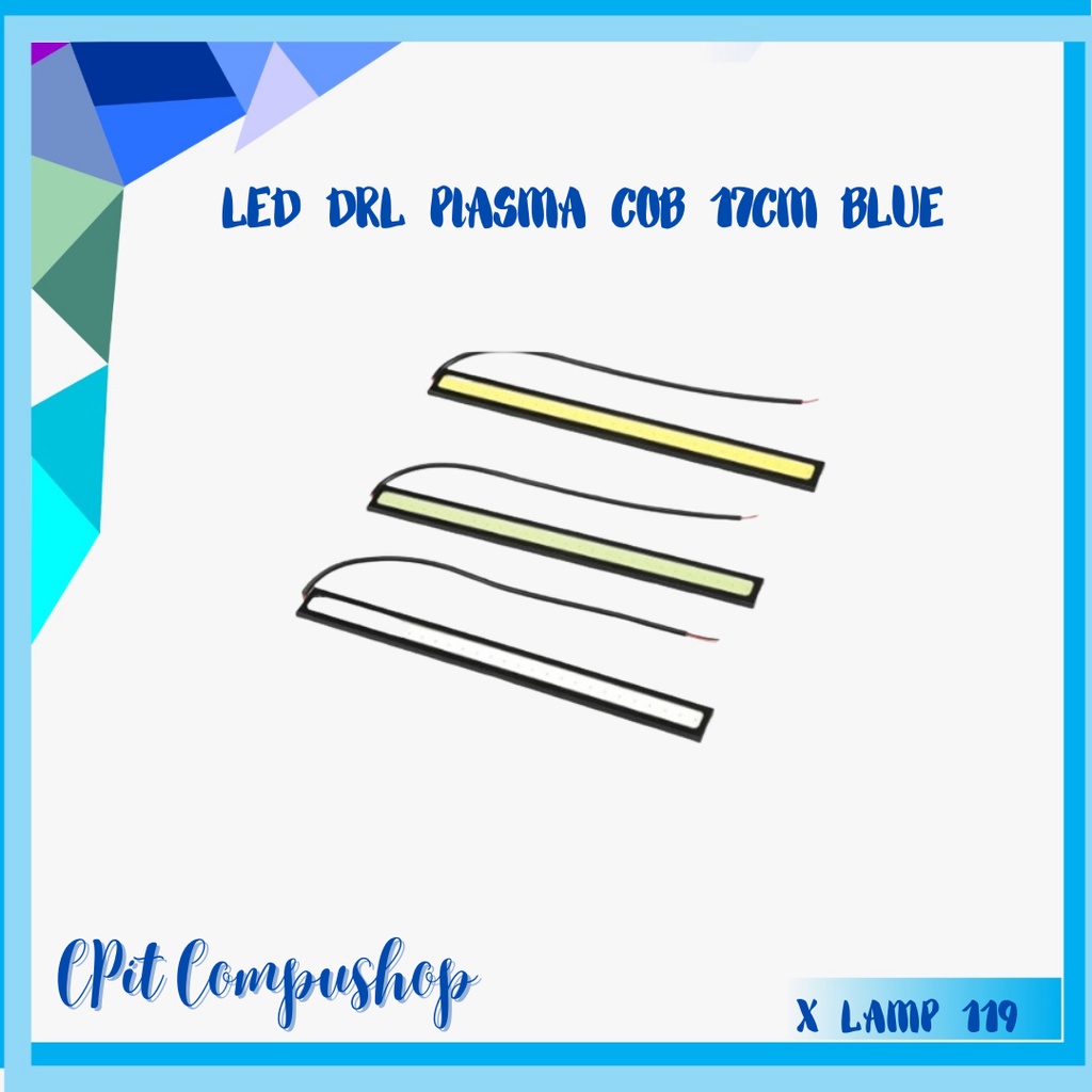 Lampu LED DRL Plasma COB 17CM Lampu LED Strip Depan Mobil Motor 17 CM - BLUE