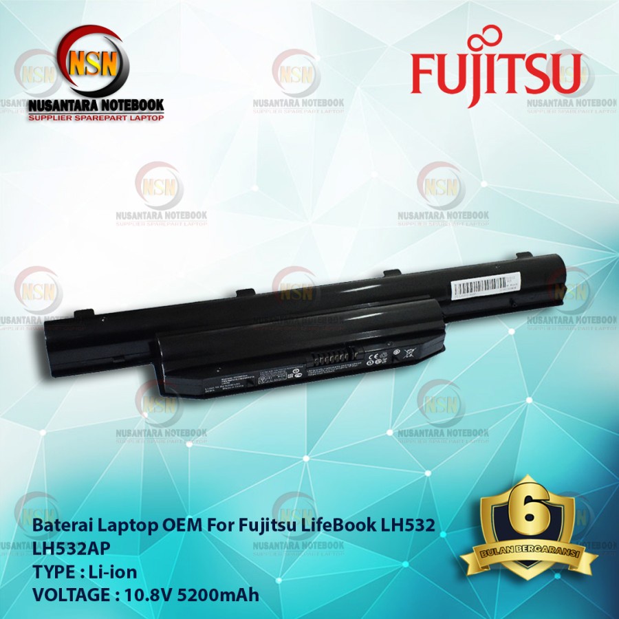 Baterai Laptop Fujitsu LifeBook LH532 LH532AP OEM