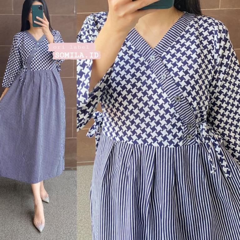 Sale TERSEDIA JUMBO GROSIR DASTER SOMILA.ID BUSUI KIMONO CHIBI PANJANG LENGAN 7/8 GGANG SERUT BATIK 