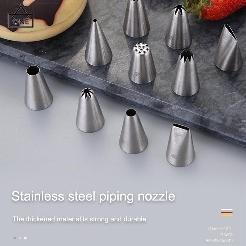 COD❤️Cupcake Nozzles Stainless steel piping nozzle Stainless steel piping nozzle Spuit Baking Cake Decorator-A.one