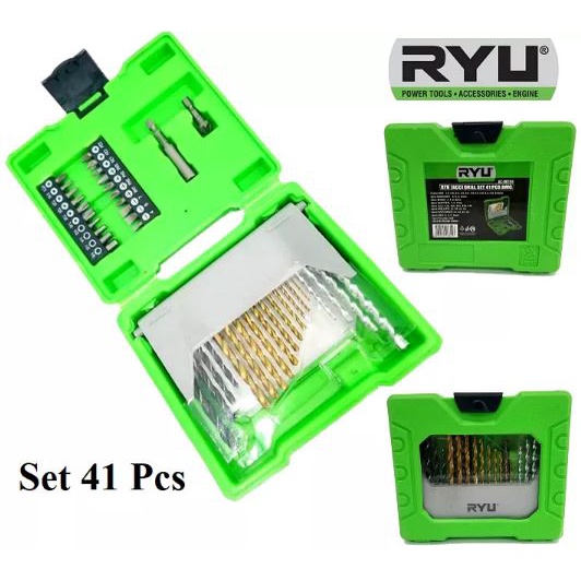 PROMO Mata Bor + Mata Obeng Variasi HSS RYU Mata Bor Kombinasi Set 41 Pcs - Mata Bor Set MATA BOR LENGKAP
