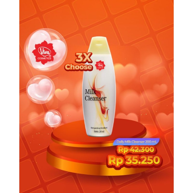 Paket 3 Viva Milk Cleanser 200ml