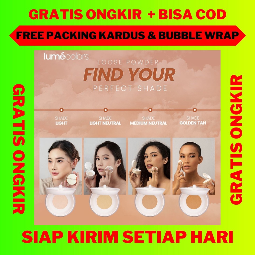 Loose Powder Lumecolors With Oil Control, Bedak Tabur Lumecolors Loose Powder, Lumecolors Loose Powd